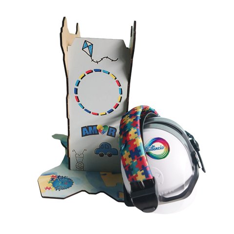 Abafador de Ruídos 26 Db Infantil com Suporte em Mdf