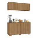 Ver imagem 1 de Kit Armário de Cozinha Aéreo e Balcão 4 Portas Multimóveis Mp2171 Rustic/natural