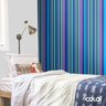 Papel De Parede Adesivo Lavável Listrado Azul Neon 6m - 3
