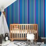 Papel De Parede Adesivo Lavável Listrado Azul Neon 6m - 7