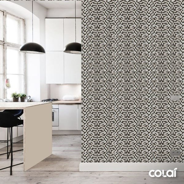 Papel de Parede Lavável Pastilhas em Tons Escuros 15m - 3