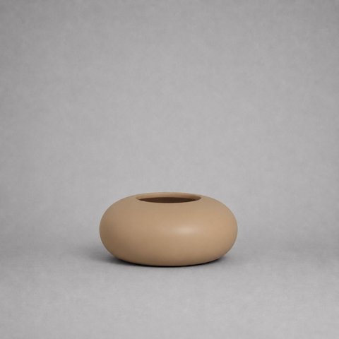 Cachepot Redondo Grande Vaso Decorativo de Cerâmica para Sala e Mesa Dunas
