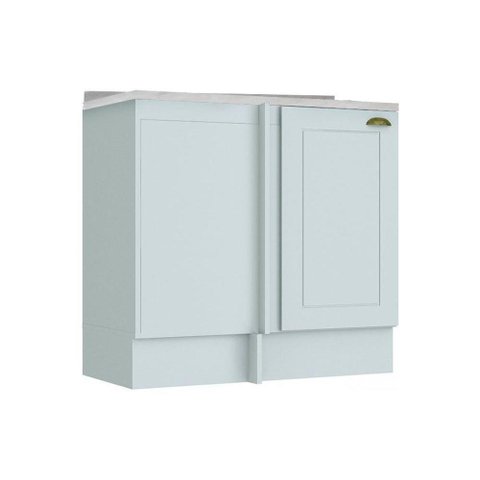 Gabinete de Cozinha Modulado Balcão Canto Reto Americana C/tampo Branco - Henn