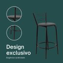 Ver imagem 4 de Kit 3 Banquetas para Bancada Flórida Preta 60cm Cozinha Gourmet Balcão Ilha Piscina Área de Lazer
