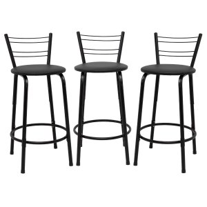 Kit 3 Banquetas para Bancada Flórida Preta 60cm Cozinha Gourmet Balcão Ilha Piscina Área de Lazer
