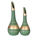 Ver imagem 1 de Par de Lâmpadas em Cerâmica Fosca Decorativas de Sala - Verde Golden