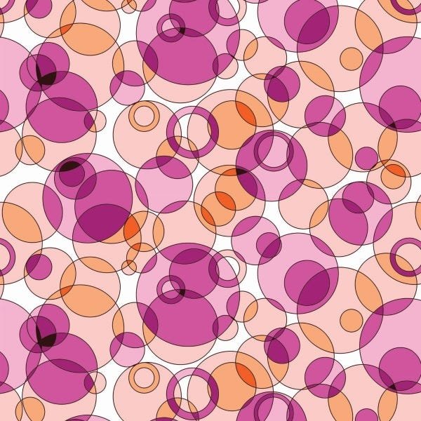 Papel De Parede Adesivo Lavável Abstrato Bolas Rosas 12m - 1