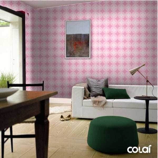 Papel De Parede Adesivo Lavável Abstrato Rosa 12m - 4