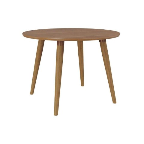 Mesa de Sala Jantar Dani C/ Tampo Madeirado Redondo 109x109cm Carvalho/cinamomo - Cimol