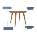 Ver imagem 2 de Mesa de Sala Jantar Dani C/ Tampo Madeirado Redondo 109x109cm Carvalho/cinamomo - Cimol