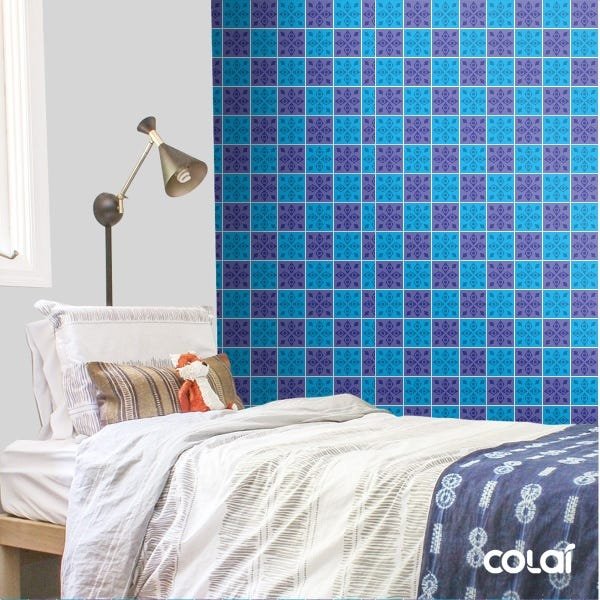 Papel De Parede Adesivo Lavável Mosaico 12m - 3