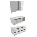 Ver imagem 1 de Conjunto De Armarios Para Banheiro Com Espelheira BN11 Marmore Branco Tecno Mobili