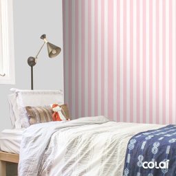 Papel De Parede Adesivo Lavável Listrado Cor-De-Rosa 3m - 3