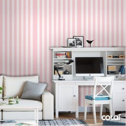 Papel De Parede Adesivo Lavável Listrado Cor-De-Rosa 3m - 2