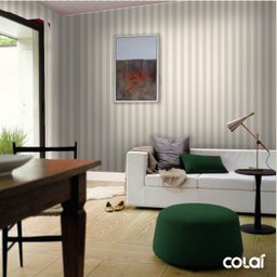 Papel De Parede Lavável Listrado Branco E Verde 3m - 4