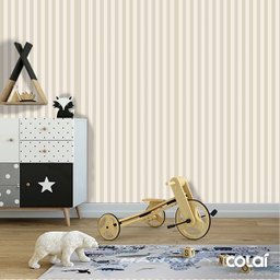 Papel De Parede Lavável Listrado Branco E Verde 3m - 6