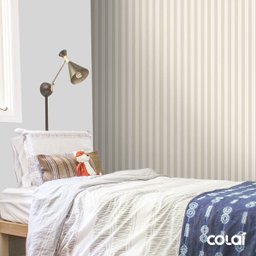 Papel De Parede Lavável Listrado Branco E Verde 3m - 3