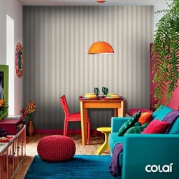 Papel De Parede Lavável Listrado Branco E Verde 3m - 5