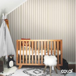 Papel De Parede Lavável Listrado Branco E Verde 3m - 7