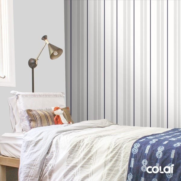 Papel De Parede Adesivo Lavável Listrado Silver 3m - 3
