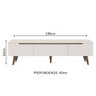 Rack para Tv até 80 Polegadas 180cm 2 Portas 1 Gaveta Branco/rustic Toronto Madesa - 3