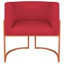 Ver mais imagens de Poltrona Decorativa Luna Base de Ferro Bronze Suede Vermelho