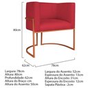 Ver imagem 4 de Poltrona Decorativa Luna Base de Ferro Bronze Suede Vermelho