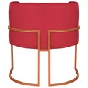 Ver imagem 5 de Poltrona Decorativa Luna Base de Ferro Bronze Suede Vermelho