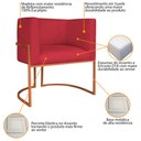 Ver imagem 3 de Poltrona Decorativa Luna Base de Ferro Bronze Suede Vermelho