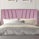 Ver imagem 1 de Painel Estofada Bélgica 160cm Queen Size para Cama Box Quarto Suede Rosa Bebê - Gat Magazine