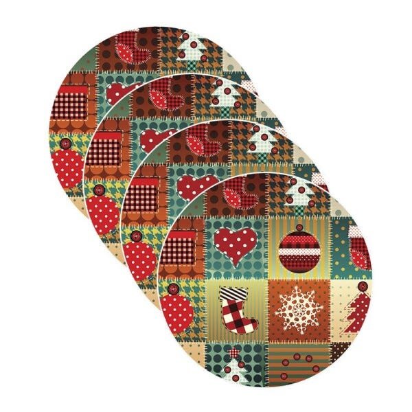 Sousplat Natal - 4 Peças - com Base - 1