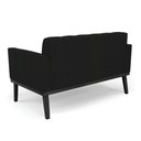 Ver imagem 5 de Sofá Namoradeira e 2 Poltronas Base de Madeira Preto Elisa Linho Preto A79 D03 - D'Rossi