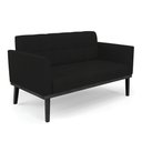 Ver imagem 3 de Sofá Namoradeira e 2 Poltronas Base de Madeira Preto Elisa Linho Preto A79 D03 - D'Rossi