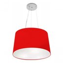 Ver imagem 2 de Lustre Pendente Cone Vivare Md-4153 Cúpula em Tecido 30/45x40cm - Bivolt Vermelho 127/220v