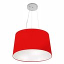 Ver imagem 1 de Lustre Pendente Cone Vivare Md-4153 Cúpula em Tecido 30/45x40cm - Bivolt Vermelho 127/220v