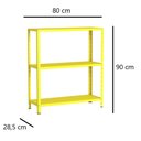 Ver imagem 2 de Estante Aço 3 Prateleiras Livros Cozinha Quarto Eaf007 Amarela