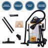 Aspirador de Pó e Água Potente WAP GTW Inox 50 1600W 50L com Rodinhas e Extensores de Longo Alcance 127V - 3
