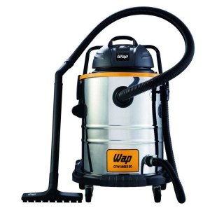 Aspirador de Pó e Água Potente WAP GTW Inox 50 1600W 50L com Rodinhas e Extensores de Longo Alcance 127V