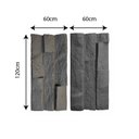 Ver imagem 3 de Revestimento de Parede Pedra Ferro Leve 3D Decorativa 120cm x 60cm x 9cm Formaco Decor Cinza/Grafite
