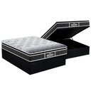 Ver imagem 1 de Cama Box Baú Casal: Colchão Anatômico D28 - Ep Guarda Costas Pillow + Base Crc Suede Black(