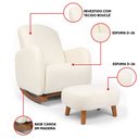 Ver imagem 3 de Poltrona Amamentação Balanço Madeira e Puff Jhessy Bouclê R04 - D'rossi