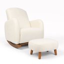 Ver imagem 2 de Poltrona Amamentação Balanço Madeira e Puff Jhessy Bouclê R04 - D'rossi