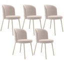 Ver imagem 1 de Kit 5 Cadeiras Sala de Jantar Estofada Gavi Arena L02 Suede Bege Lyam Decor
