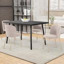 Ver imagem 2 de Kit 5 Cadeiras Sala de Jantar Estofada Gavi Arena L02 Suede Bege Lyam Decor