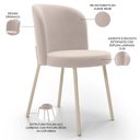 Ver imagem 4 de Kit 5 Cadeiras Sala de Jantar Estofada Gavi Arena L02 Suede Bege Lyam Decor