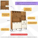 Ver imagem 5 de Armário de Cozinha Compacta 175cm com 8 Portas e 2 Gavetas Cr20287 Nature/champanhe