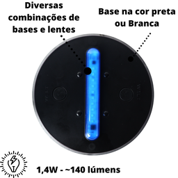 EcoLight Luminária Econômica - Base Preta Azul - 110V - 3