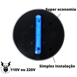 EcoLight Luminária Econômica - Base Preta Azul - 110V - 2