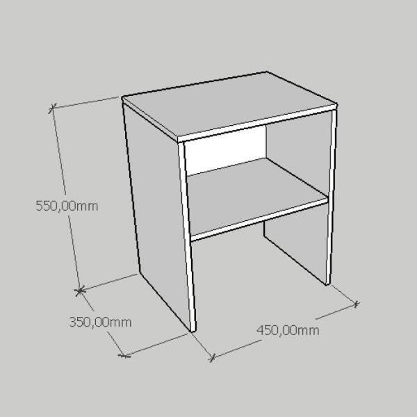 Mesa de cabeceira em mdf cinza - 2