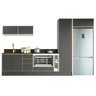 Cozinha Modulada 9 Peças Mdf Kali Cj8 Branco Chumbo - 1